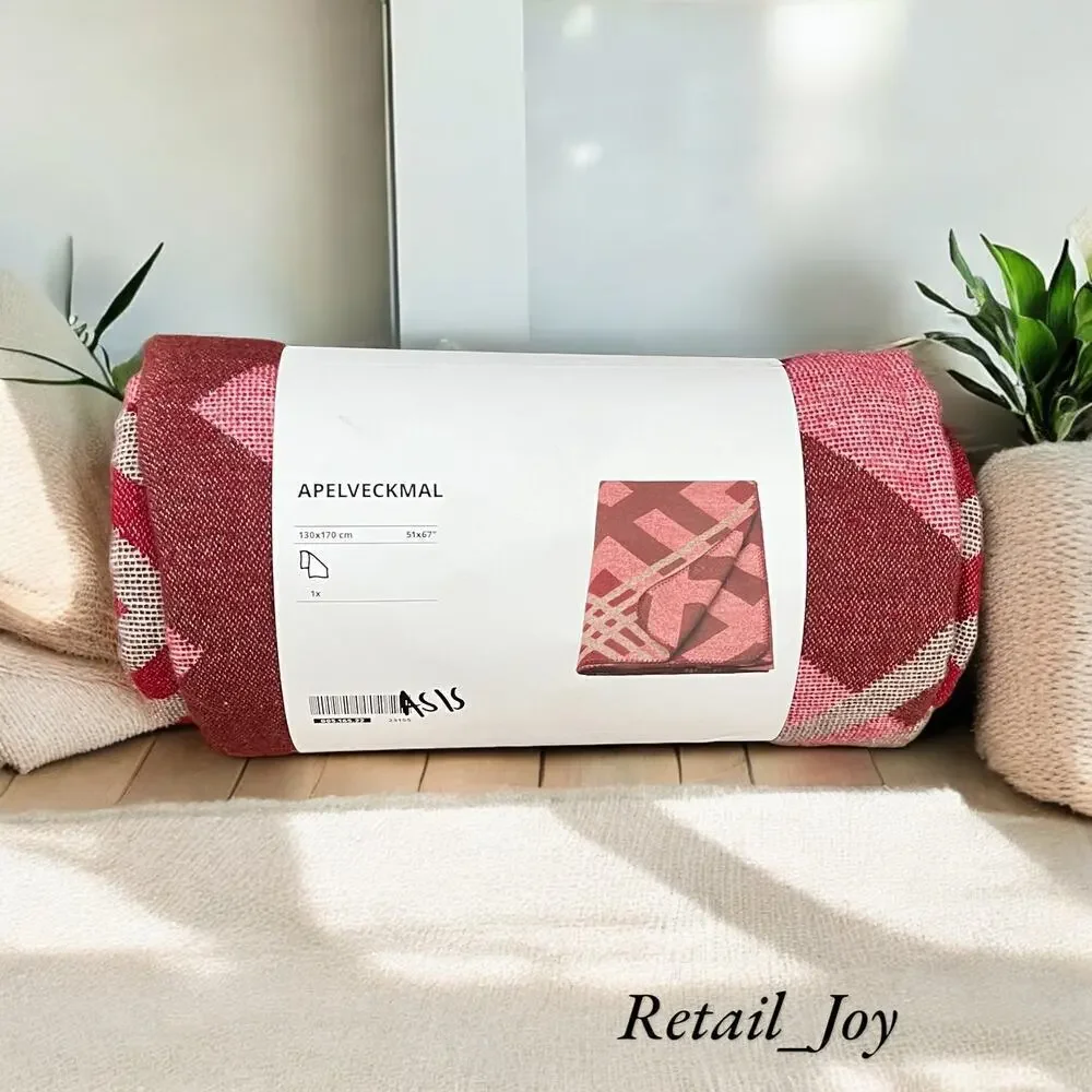 IKEA APELVECKMAL Wine & Pink Throw Blanket 51